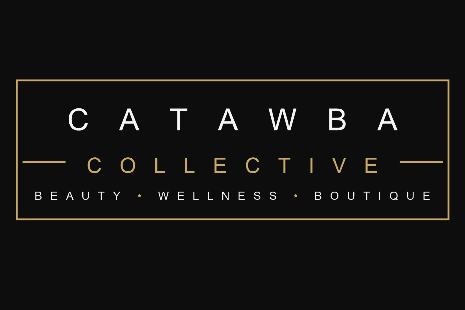 Catawba Collective boxed logo in black, white, and champagne gold